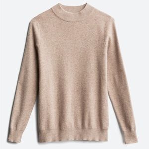 Absolutely Karina Mock Neck Pullover Sweater in Taupe